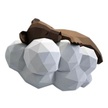 Ours endormi Papercraft 3D – Kit de bricolage poétique DIY