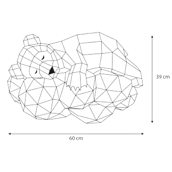 Ours endormi Papercraft 3D – DIY