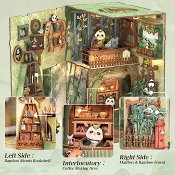 Book Nook en bois LED Panda – Kit DIY 235 pièces