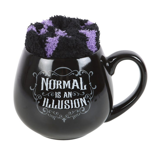 Mug + chaussettes " Normal is an illusion"