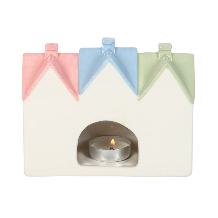 Porte bougie chauffe-plat maison pastel
