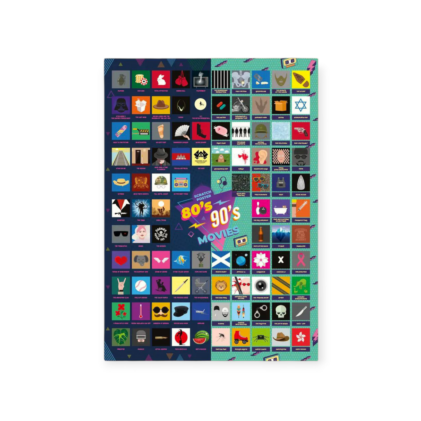Scratch-off poster – 100 cult films from the 80s & 90s