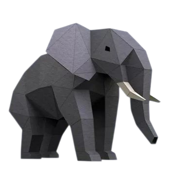 Éléphants Papercraft 3D – Kit créatif et décoratif DIY