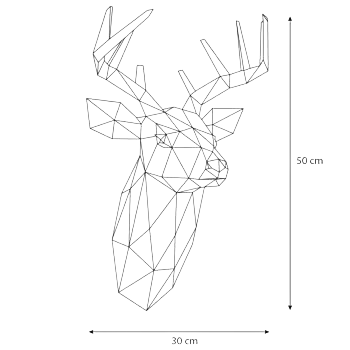 Tête de cerf Papercraft 3D – Kit de bricolage mural DIY