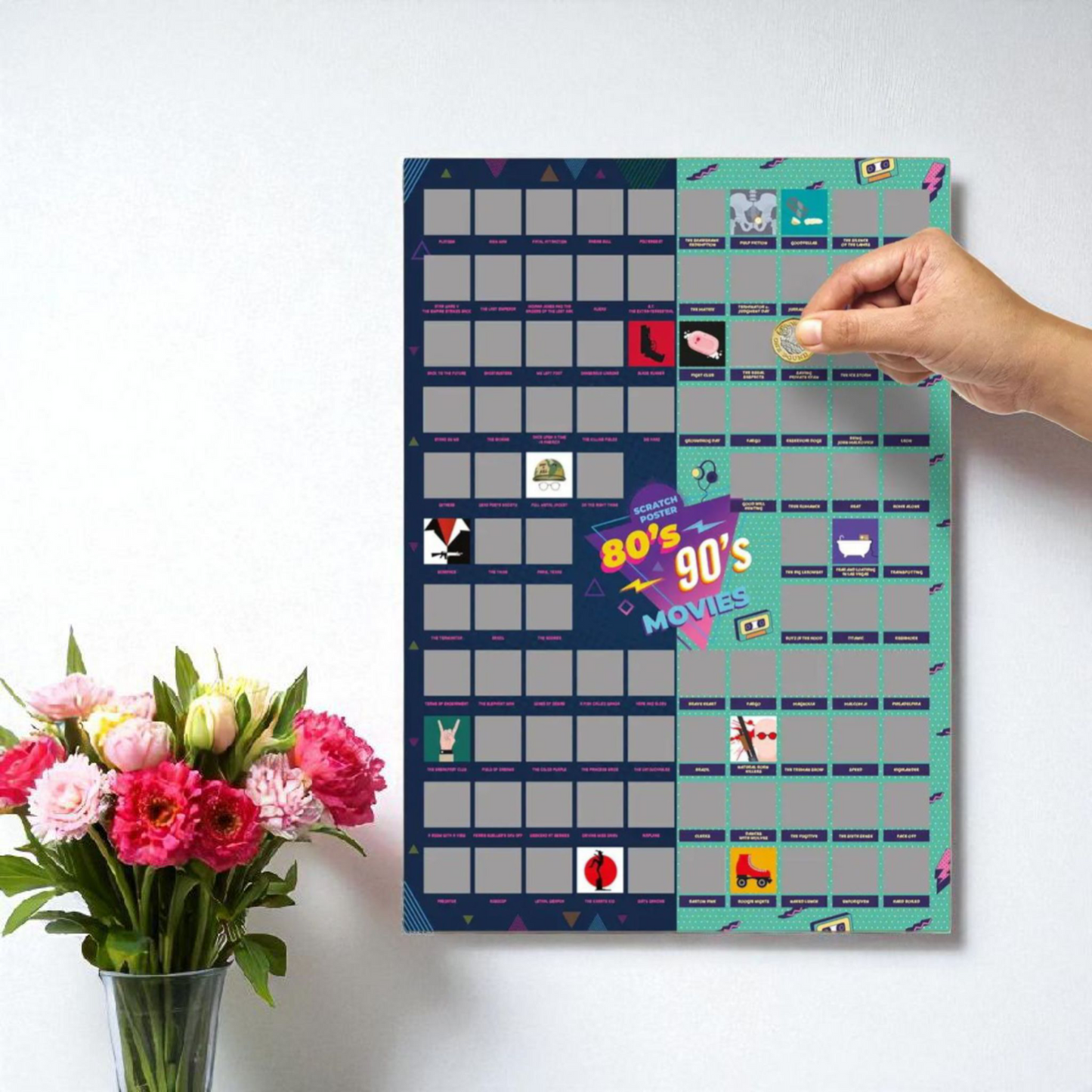 Scratch-off poster – 100 cult films from the 80s & 90s