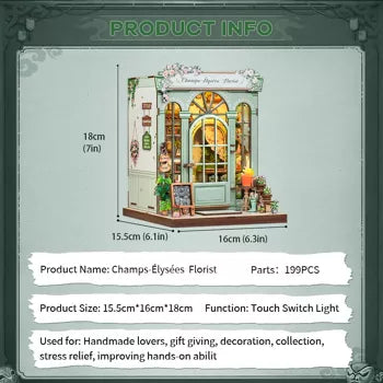 Book Nook en bois LED Champs-élysée – Kit DIY 199 pièces