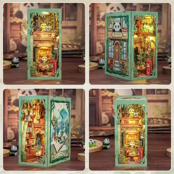 Book Nook en bois LED Panda – Kit DIY 235 pièces
