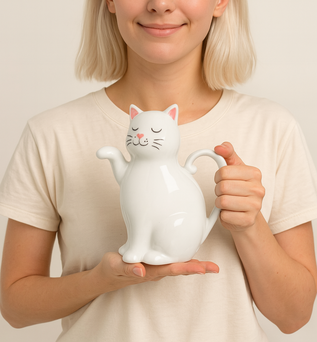 Arrosoir Chat blanc