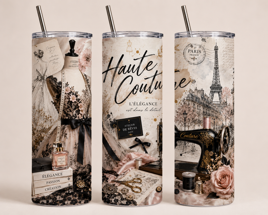 Gobelet Isotherme Haute couture "Plusieurs Modèles Disponibles" 20oz – Tumbler Rétro | Vintage avec Paille Métal