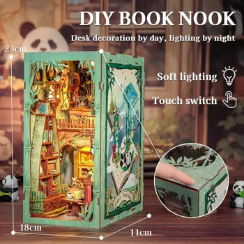 Book Nook en bois LED Panda – Kit DIY 235 pièces