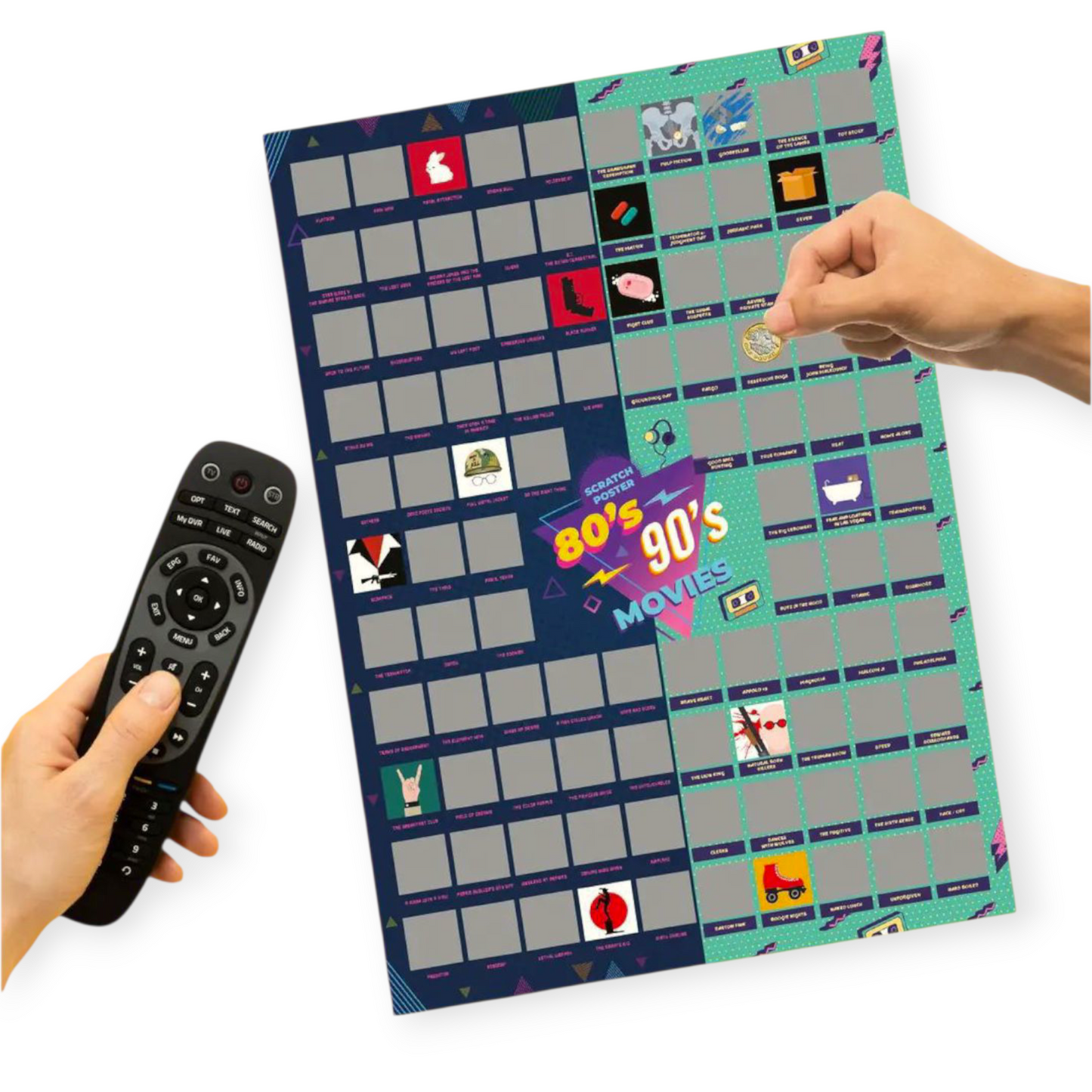 Scratch-off poster – 100 cult films from the 80s & 90s
