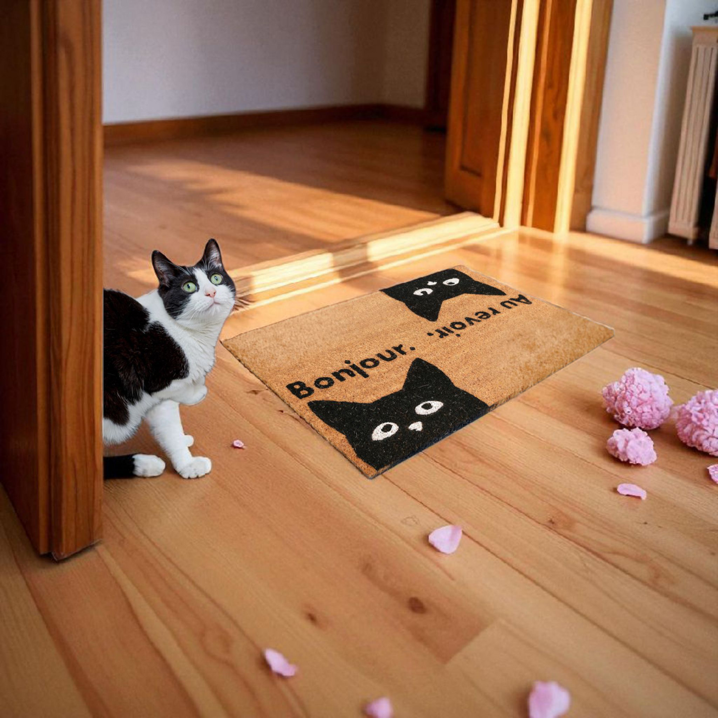 (Coming soon) "Hello / Goodbye Cat" Doormat