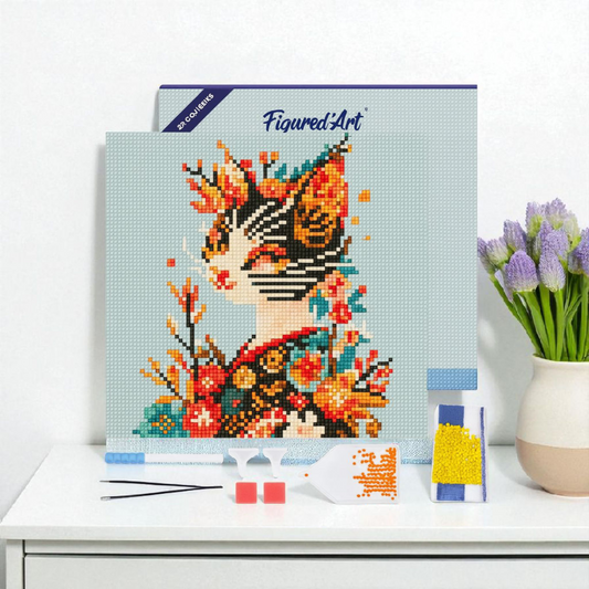 Diamond Painting DIY Chat en kimono