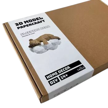 Ours endormi Papercraft 3D – Kit de bricolage poétique DIY