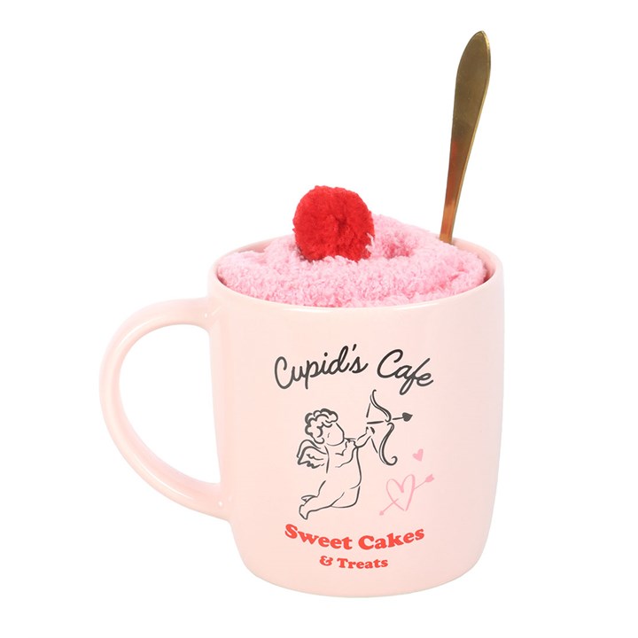 Mug cupidon + chaussettes + cuillère