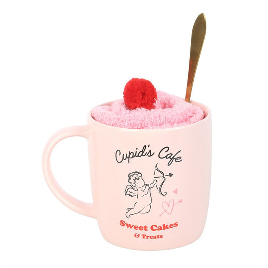 Mug cupidon + chaussettes + cuillère