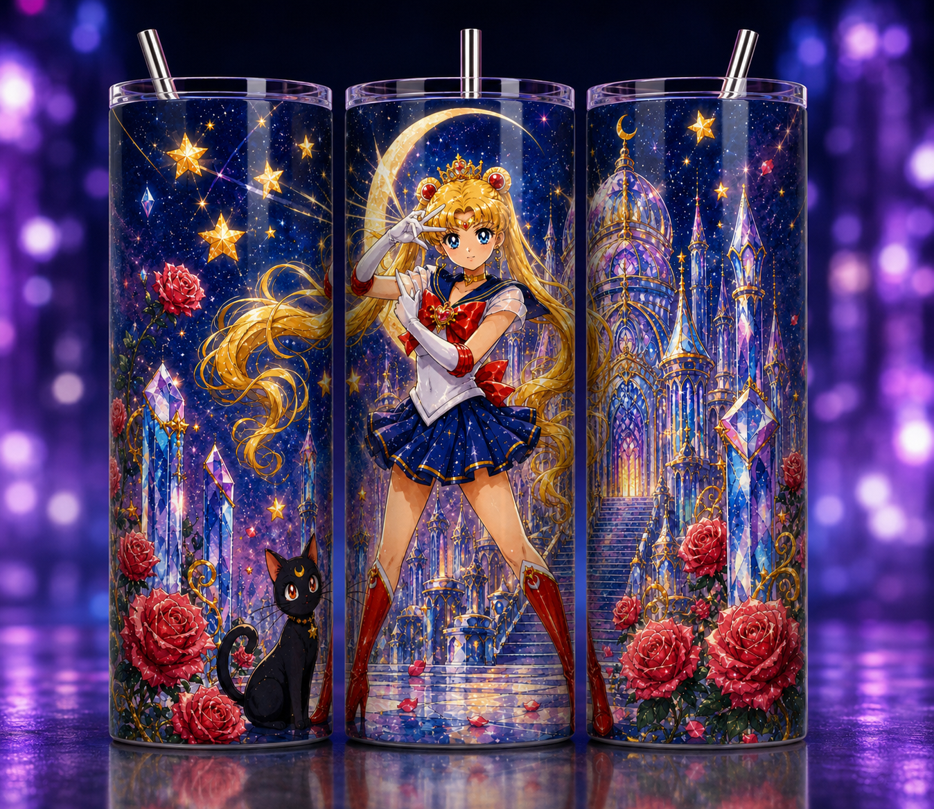 Gobelet Isotherme "Sailor Moon" 20oz – Tumbler Pop Culture avec Paille Métal