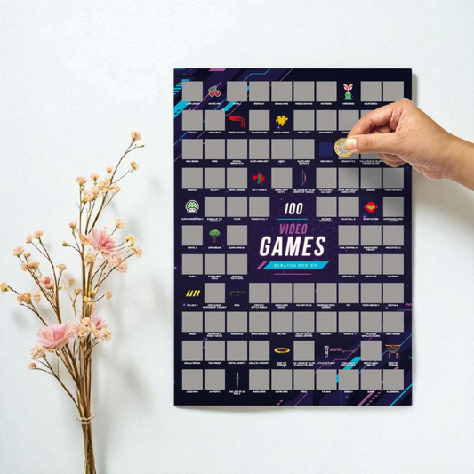 Poster à gratter – 100 jeux vidéo incontournables