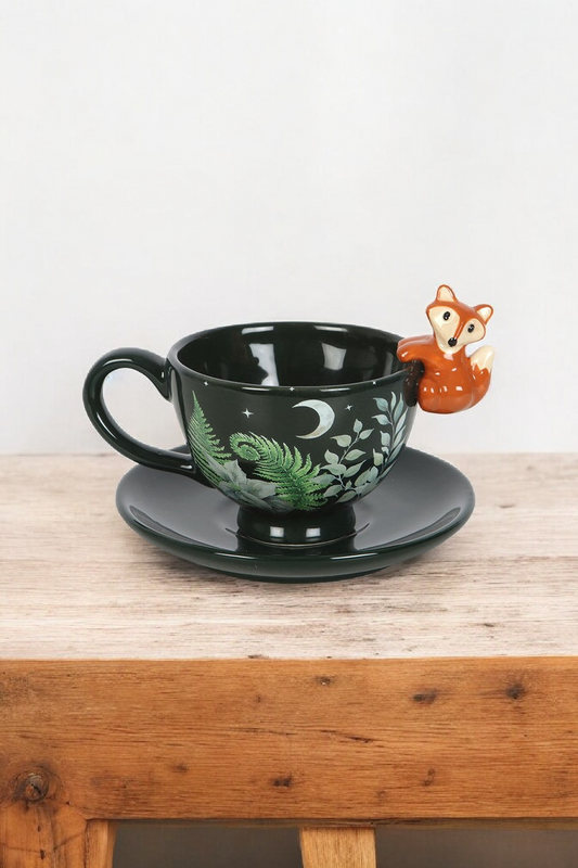 Grand mug + soucoupe renard