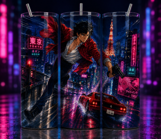Gobelet Isotherme "Nicky Larson" 20oz – Tumbler Pop Culture avec Paille Métal