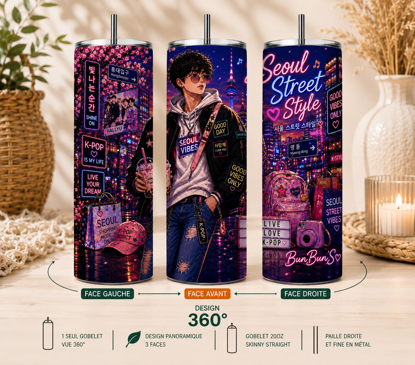 Gobelet K-Pop "Seoul Street" - BunBun'S