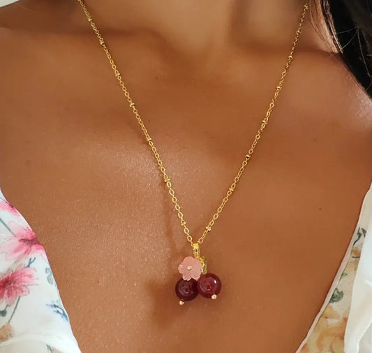 Collier Améthyste & Cerise