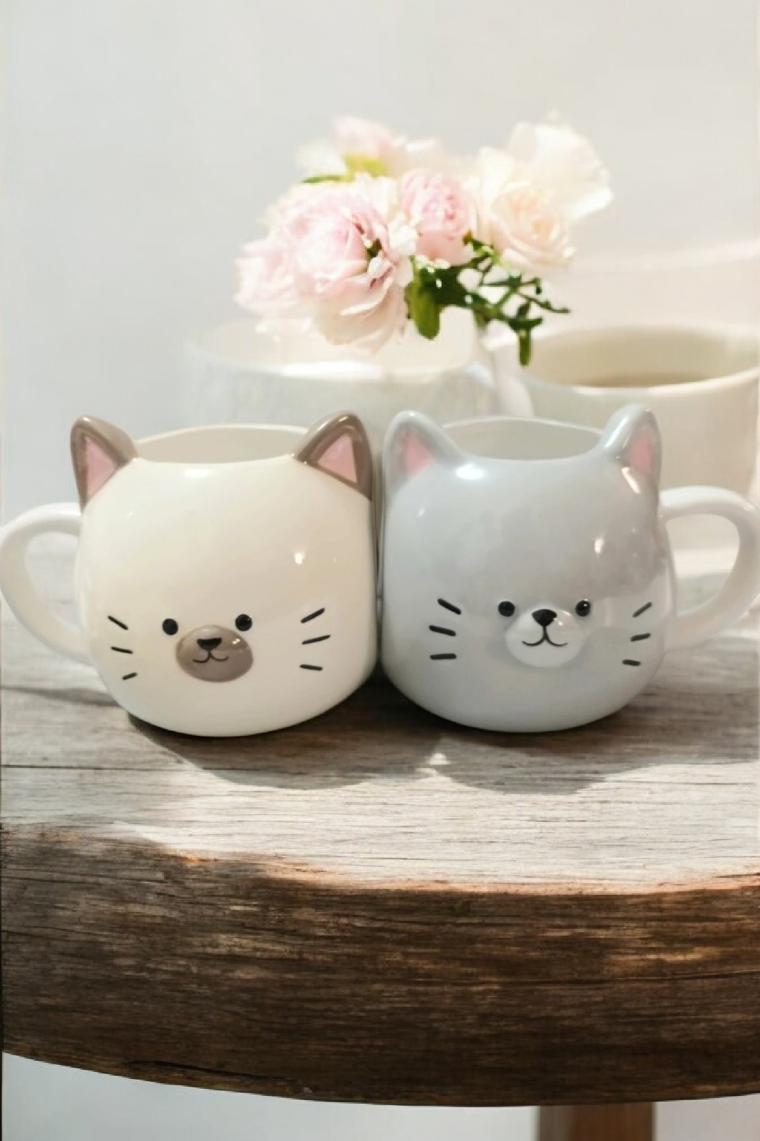Duo de Mugs Chats en Porcelaine