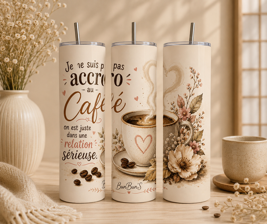 Gobelet Isotherme Café "Plusieurs Modèles Disponibles" 20oz – Tumbler Minimaliste avec Paille Métal