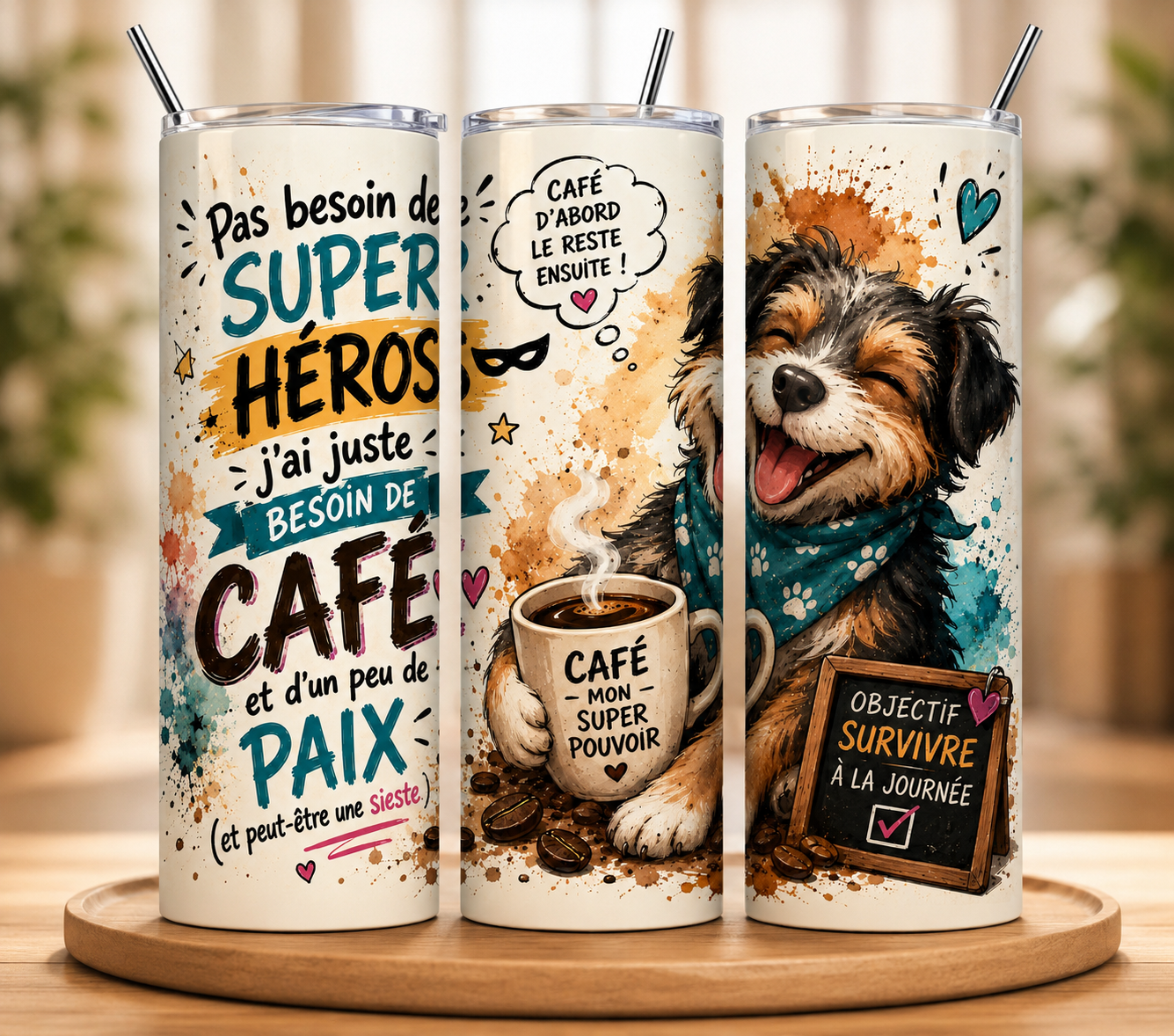 Gobelet Isotherme "Caféine" 20oz – Plusieurs modèles disponibles