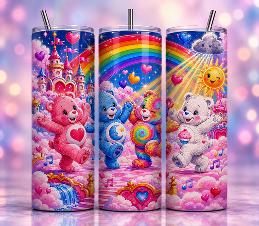 Gobelet Isotherme "Bisounours" 20oz – Tumbler Pop Culture avec Paille Métal