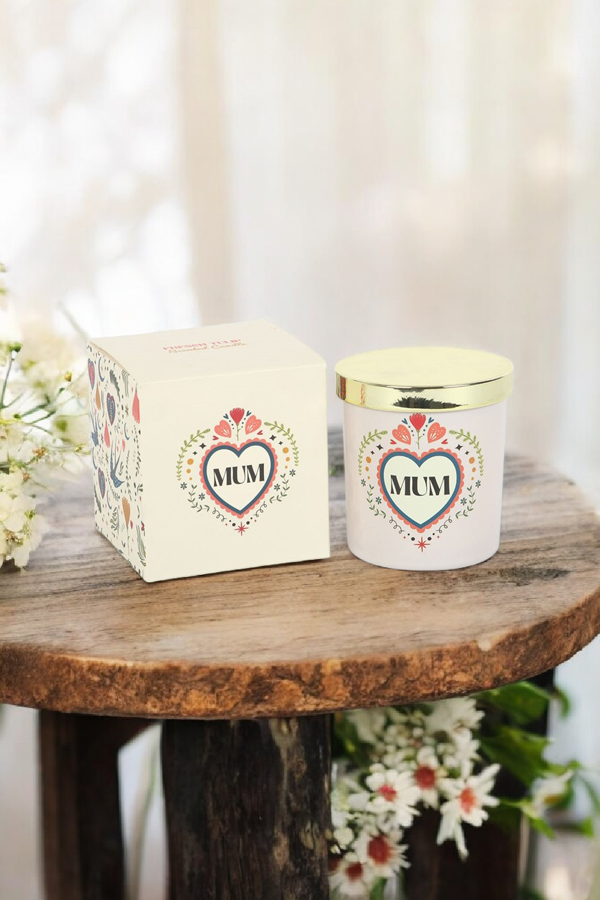Bougie mum fleurie