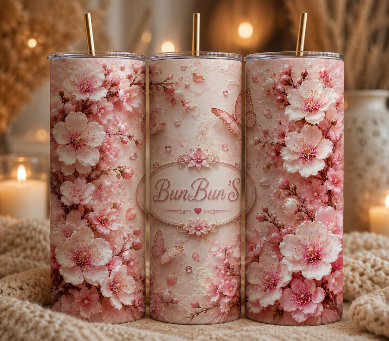 Gobelet Isotherme Fleurs "Plusieurs Modèles Disponibles"-20oz – Tumbler Floral avec Paille Métal