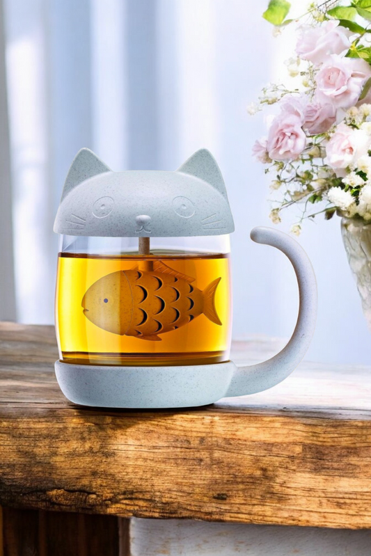 Tasse à thé Chaton & poisson