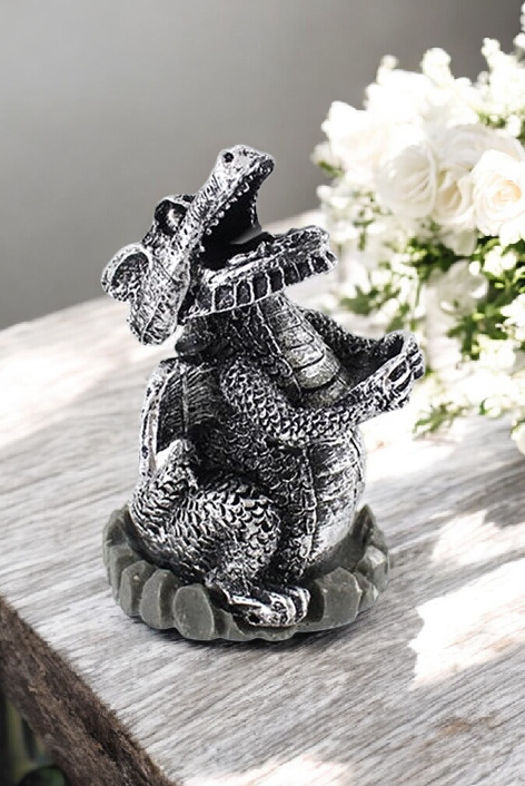 Brûleur d’encens dragon argenté