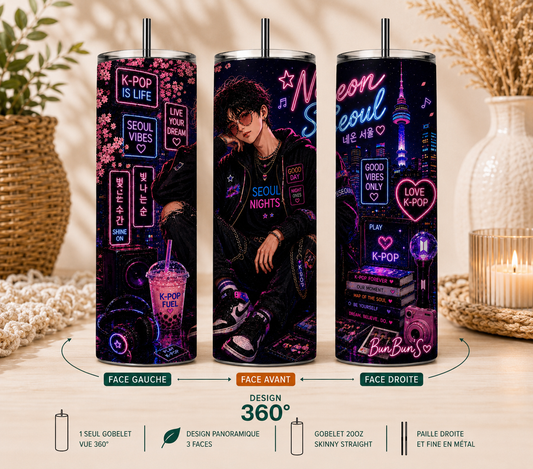 Gobelet K-Pop "Neon Seoul" - BunBun'S