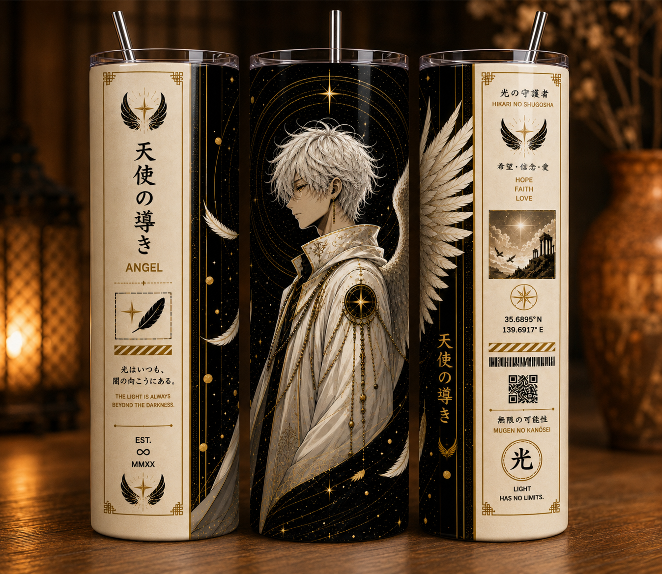 Gobelet Isotherme Manga "Angel" 20oz – Tumbler Pop Culture avec Paille Métal