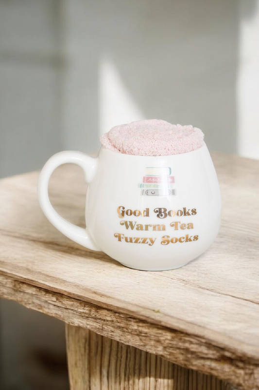 Mug + chaussettes "Good books"