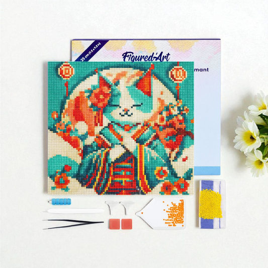 Diamond Painting DIY Chat Princesse Japonaise