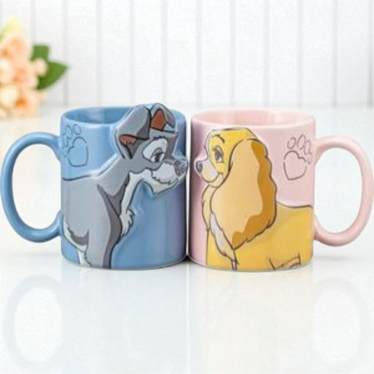 Duo de mugs La belle & Le clochard – Porcelaine (300 ml)