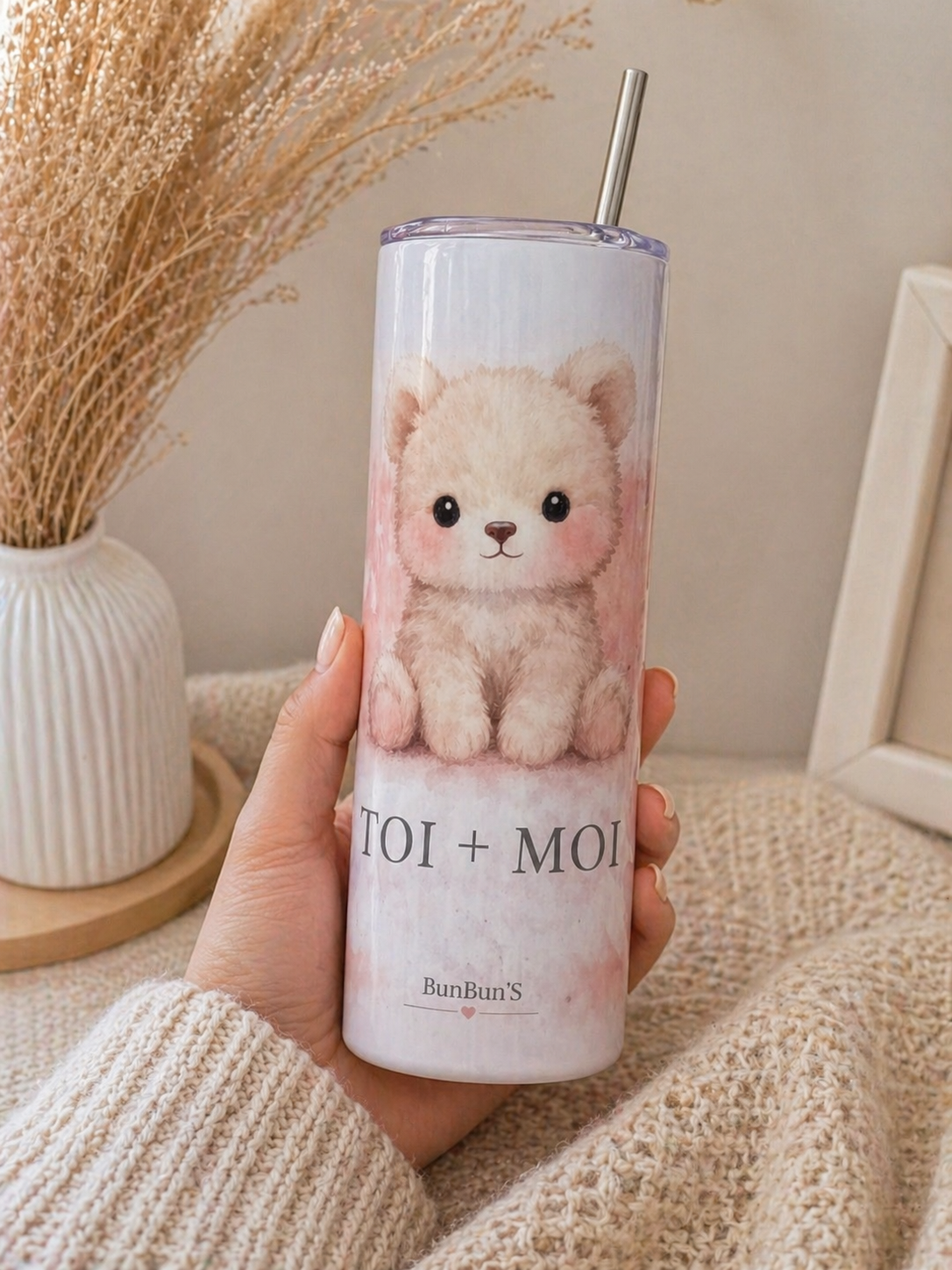 Gobelet Ourson "Toi+Moi"- 20oz Skinny straight - BunBun'S