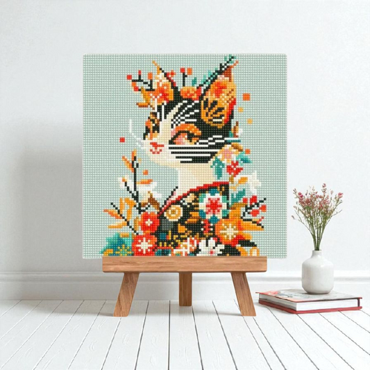Diamond Painting DIY Chat en kimono
