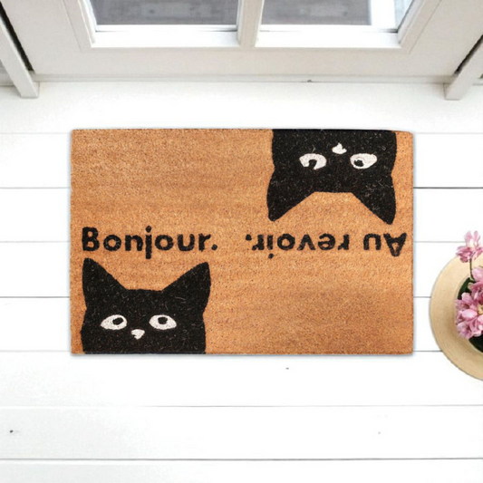 Paillasson "Chat Bonjour / Au Revoir"
