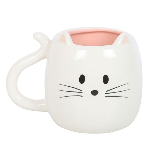 Mug chat kawaii blanc