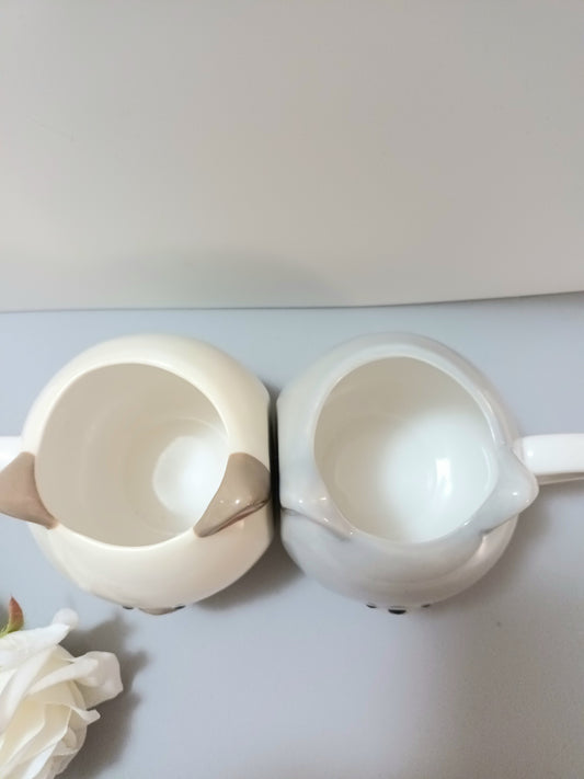 Duo de Mugs Chats en Porcelaine