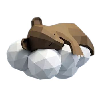 Ours endormi Papercraft 3D – Kit de bricolage poétique DIY